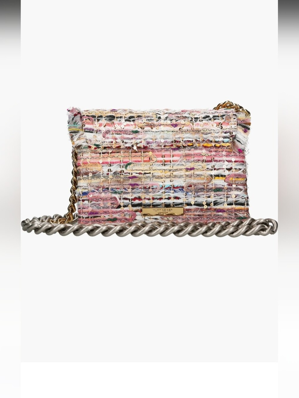 Kurt Geiger Tweed Sequin Crossbody Bag Nwot - Picture 2 of 12